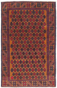 Baluch 러그 81X138 정품
 오리엔탈 수제 다크 퍼플/다크 브라운 (울, 아프가니스탄)