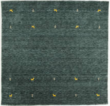 Gabbeh Loom Two Lines - Tummanharmaa/Vihreä Matto 200X200 Moderni Neliö Tummanvihreä/Tumma Turkoosi (Villa, Intia)