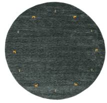 Gabbeh Loom Two Lines - Tummanharmaa/Vihreä Matto Ø 200 Moderni Pyöreä Tummanharmaa/Tumma Turkoosi (Villa, Intia)