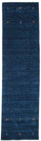 Gabbeh Loom Two Lines - Blu Scuro Tappeto 80X300 Moderno Alfombra Pasillo Blu Scuro (Lana, India)