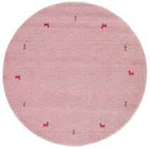 Gabbeh Loom Two Lines - Pink Rug Ø 150 Modern Round Light Pink/Pink (Wool, India)