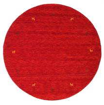 Gabbeh Loom Two Lines - Castanho Alaranjado Vermelho Tapete Ø 150 Moderno Redondo Vermelho (Lã, Índia)