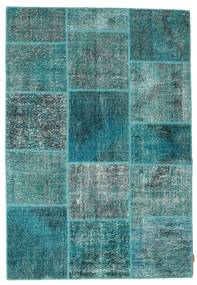 Patchwork Tapete 158X231 Moderno Feito A Mão Turquesa Escuro/Azul Turquesa (Lã, Turquia)