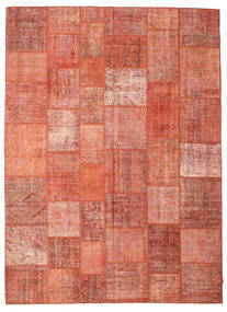 Patchwork 러그 268X368 정품
 모던 수제 라이트 핑크/라이트 브라운 대형 (울, 터키)