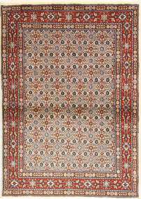 Moud Tappeto 100X142 Orientale Fatto A Mano Marrone Chiaro/Rosso Scuro (Lana/Seta, Persia/Iran)