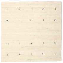 Gabbeh Loom Two Lines - Valkea Matto 200X200 Moderni Neliö Beige/Valkoinen/Creme (Villa, Intia)