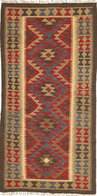 Kilim Maimane Tapete 103X204 Oriental Tecidos À Mão Castanho Claro/Castanho Escuro/Vermelho Escuro (Lã, Afeganistão)