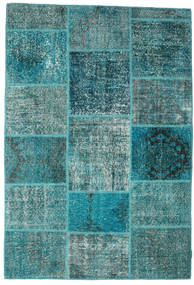 Patchwork Tapete 158X230 Moderno Feito A Mão Turquesa Escuro/Azul Turquesa (Lã, Turquia)