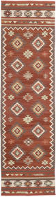 Kilim Malatya Tapis 80X300 Moderne Tissé À La Main Tapis Couloir Marron Clair/Marron (Laine, Inde)