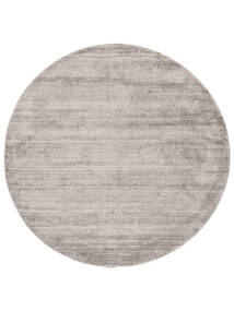 Bamboo Silkki Loom - Warm Harmaa Matto Ø 150 Moderni Pyöreä Vaaleanharmaa/Valkoinen/Creme ( Intia)