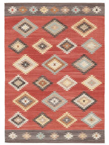 Kilim Denizli Tapete 190X290 Moderno Tecidos À Mão Laranja/Castanho Claro (Lã, Índia)