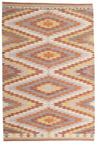 Kilim Konya Tapis 190X290 Moderne Tissé À La Main Marron Clair/Gris Clair (Laine, Inde)