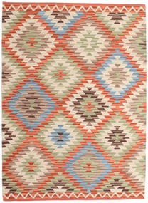 Kilim Usak Tapis 140X200 Moderne Tissé À La Main Marron Clair/Beige (Laine, Inde)
