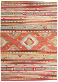 Kilim Mersin Tapis 160X230 Moderne Tissé À La Main Marron Clair/Rouille/Rouge (Laine, Inde)