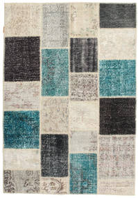 Patchwork 러그 138X200 정품
 모던 수제 라이트 그레이/다크 블루 (울, 터키)