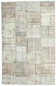 Patchwork Tapete 196X302 Moderno Feito A Mão Cinzento Claro/Bege (Lã, Turquia)