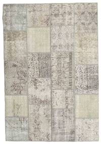 Patchwork Tapete 160X232 Moderno Feito A Mão Cinzento Claro/Bege Escuro (Lã, Turquia)