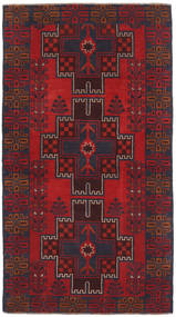 Baluch Rug 104X207 Authentic
 Oriental Handknotted Dark Red/Dark Green (Wool, Afghanistan)