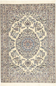 Nain 6La Tæppe 101X147 Ægte Orientalsk Håndknyttet Beige/Lysegrå (Uld/Silke, Persien/Iran)