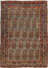 Senneh Rug 140X200 Authentic
 Oriental Handknotted Dark Brown/Dark Red (Wool, Persia/Iran)