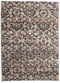 Reina Tapete 160X230 Moderno Feito A Mão Castanho Escuro/Castanho Claro/Cinzento Claro (Seda, Índia)