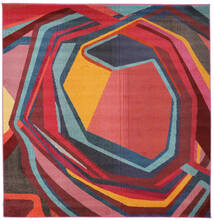 Duet 러그 225X225 모던 사각형 러스트 레드/블랙 ( 터키)