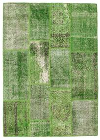 Patchwork Tapete 140X196 Moderno Feito A Mão Verde Escuro/Verde Claro/Verde (Lã, Turquia)