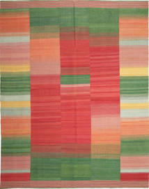 Kelim Moderni Matto 242X318 Moderni Käsinkudottu Ruoste/Oliivinvihreä (Villa, Persia/Iran)