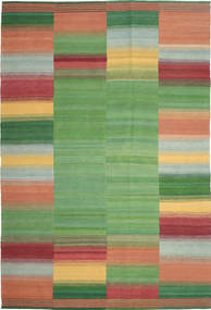 Kilim Modern Rug 200X303 Authentic
 Modern Handwoven Olive Green/Dark Red (Wool, Persia/Iran)