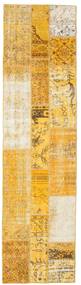 Patchwork Covor 81X310 Modern Lucrat Manual Maro Deschis/Galben (Lână, Turcia)