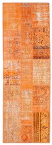 Patchwork Teppe 82X248 Ekte Moderne Håndknyttet Teppeløpere Orange/Lysbrun (Ull, Tyrkia)