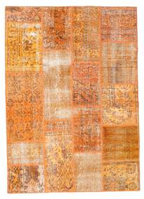 Patchwork Tapete 141X200 Moderno Feito A Mão Castanho Claro/Laranja (Lã, Turquia)