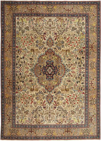 Tabriz Patina Szőnyeg 245X345 Keleti Csomózású Világosbarna/Sötétbarna (Gyapjú, Perzsia/Irán)