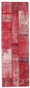 Patchwork Rug 81X252 Authentic
 Modern Handknotted Hallway Runner
 Crimson Red/Pink (Wool, Turkey)