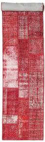 Patchwork Rug 81X404 Authentic
 Modern Handknotted Hallway Runner
 Crimson Red/Pink (Wool, Turkey)