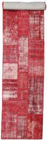 Patchwork Tapete 81X403 Moderno Feito A Mão Tapete Passadeira Vermelho/Rosa (Lã, Turquia)