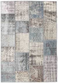 Patchwork Matta 161X232 Äkta Modern Handknuten Ljusgrå/Mörkgrå (Ull, Turkiet)