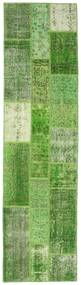 Patchwork Covor 79X300 Modern Lucrat Manual Lumina Verde/Verde (Lână, Turcia)