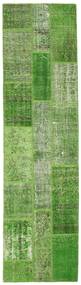 Patchwork Covor 79X296 Modern Lucrat Manual Lumina Verde/Verde Oliv (Lână, Turcia)