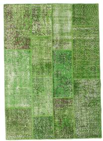 Patchwork Tapete 141X202 Moderno Feito A Mão Verde Escuro/Verde Claro/Verde (Lã, Turquia)