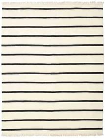 Dhurrie Stripe - Branco/Preto Tapete 200X250 Moderno Tecidos À Mão Bege/Preto (Lã, Índia)