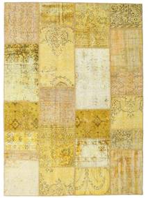 Patchwork Tapete 160X222 Moderno Feito A Mão Bege Escuro/Amarelo/Bege (Lã, Turquia)