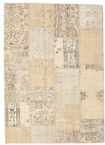 Patchwork Matto 161X228 Moderni Käsinsolmittu Beige/Vaaleanharmaa (Villa, Turkki)