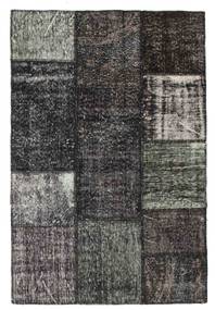 Patchwork Tapijt 121X182 Echt Modern Handgeknoopt Donkergrijs/Zwart (Wol, Turkije)