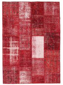 Patchwork Rug 142X201 Authentic
 Modern Handknotted Crimson Red/Dark Red (Wool, Turkey)