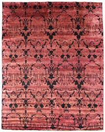 Damask Teppe 241X305 Ekte Moderne Håndknyttet Mørk Beige/Rust/Brun ( India)