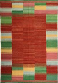 Kelim Moderni Matto 245X349 Moderni Käsinkudottu Ruoste/Tummanvihreä (Villa, Persia/Iran)