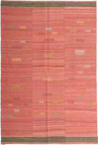 Kilim Modern Rug 149X220 Authentic
 Modern Handwoven Crimson Red/Light Pink (Wool, Persia/Iran)