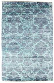 Damask Rug 196X303 Authentic
 Modern Handknotted Light Blue/Turquoise Blue ( India)