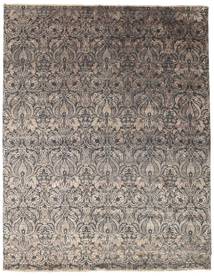 Damask Tapete 238X305 Moderno Feito A Mão Cinzento Claro/Castanho Escuro ( Índia)